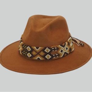 ALUMAH "Ba'yuk" BROWN Hand-finished HAT with Handmade Woven Band